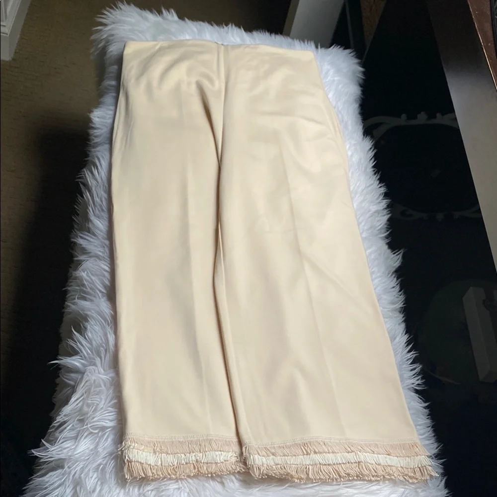 Lysse Vanilla Cream Fringe Hem Pants - Picture 3 of 11